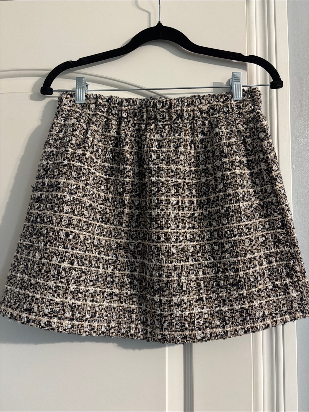 FP Movement by Free People Black and Cream Tweed Circle Skirt
